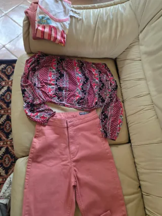 Pantaloni donna vita alta XS S top maniche lunghe