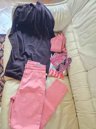 Pantaloni donna vita alta XS S top maniche lunghe