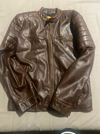 Cazadora Polipiel Zara Talla M Marrón