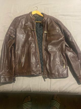 Cazadora Polipiel Zara Talla M Marrón