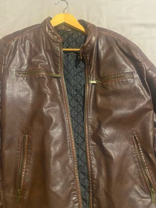 Cazadora Polipiel Zara Talla M Marrón