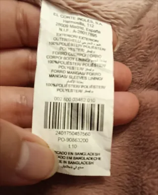 Parka impermeable niña gris y rosa
Talla 10