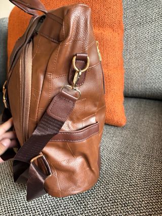 Zaino similpelle marrone antifurto