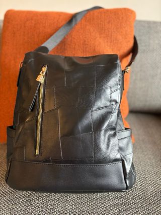 Zaino antifurto similpelle nera
