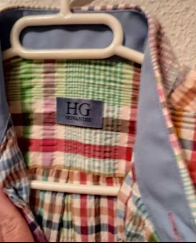 Camisa de hombre HG cuadros multicolor