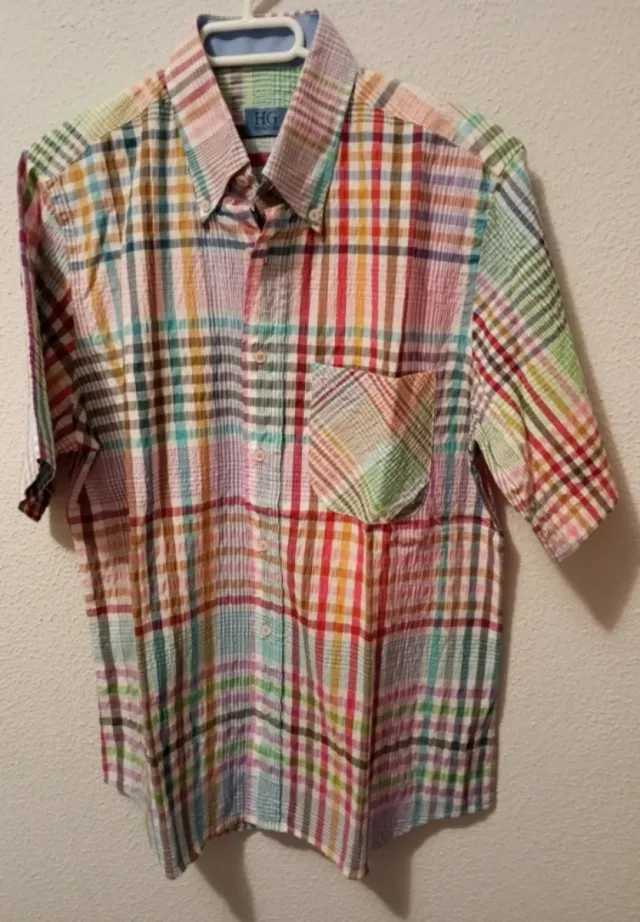 Camisa de hombre HG cuadros multicolor