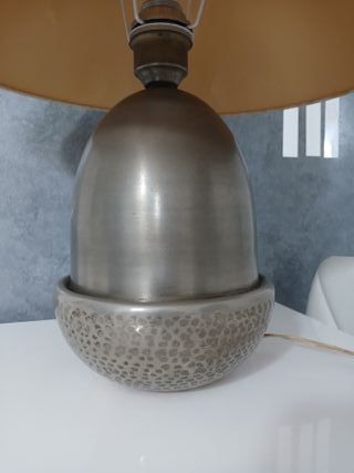 Lampada da tavolo in metallo argentato Vintage