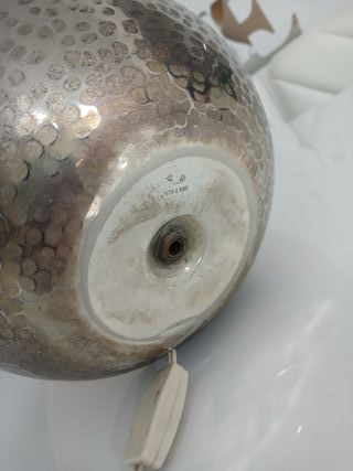 Lampada da tavolo in metallo argentato Vintage