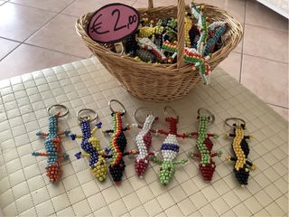 Portachiavi Geco colorati fatti a mano