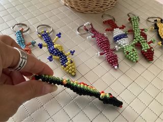 Portachiavi Geco colorati fatti a mano