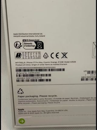 iPhone 17 Pro Max 512GB Arancione