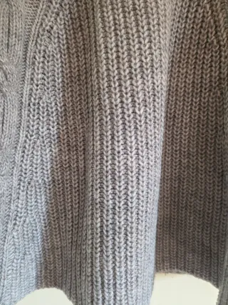 Gilet L XL svasato in maglia donna grigio lavorato