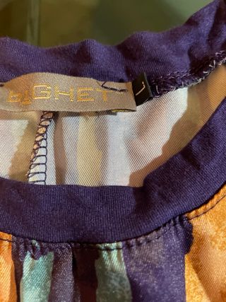 Blusa viola a righe multicolore