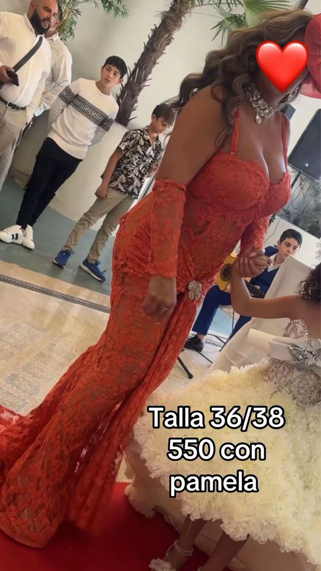 Vestido fiesta gitana naranja talla 36:38