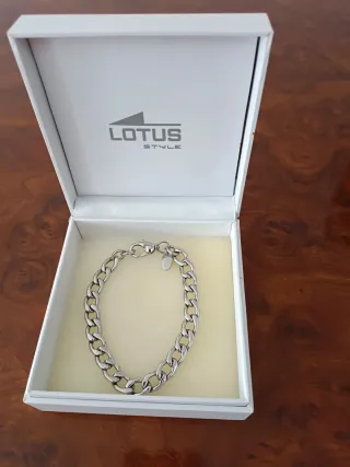 Pulsera Lotus Style Caballero Plata