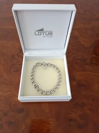 Pulsera Lotus Style Caballero Plata