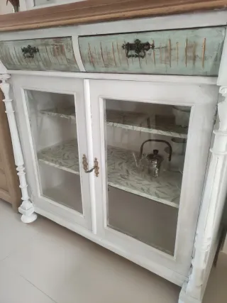 Vitrina Vintage Madera y Cristal
