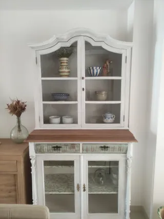 Vitrina Vintage Madera y Cristal