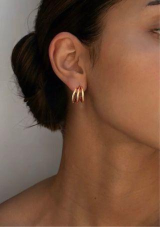 Pendientes Aro baño oro 18k nuevos