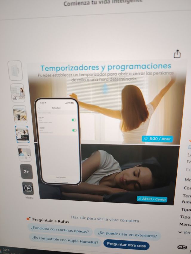Interruptor persianas Loratap Wifi Blanco