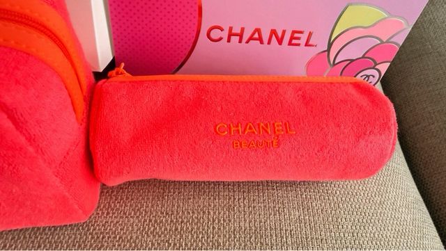 Pack 3 Neceser Chanel Naranja y Rosa