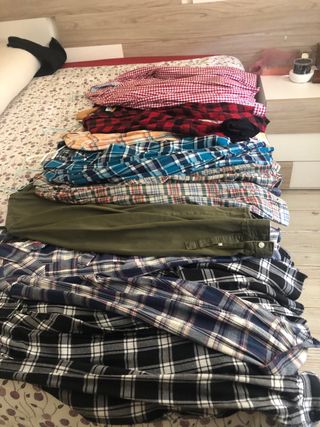 Lote 8 Camisas Cuadros Hombre