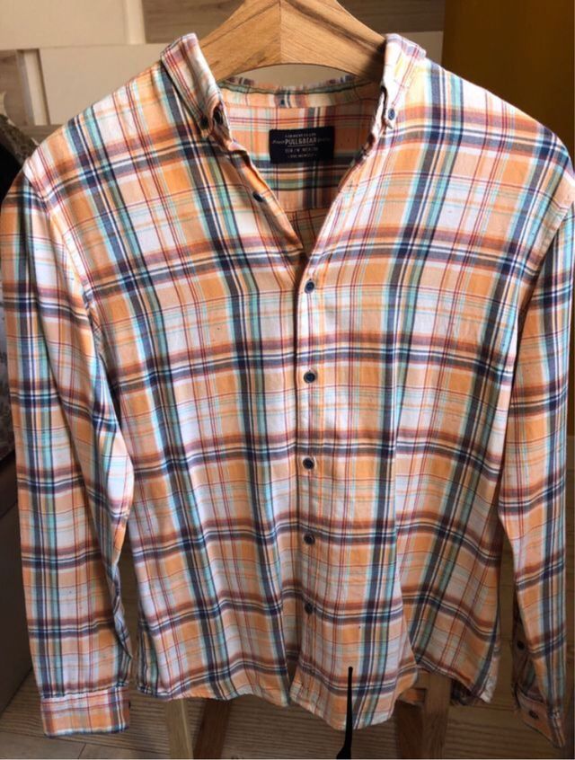 Lote de siete camisas de cuadros hombre