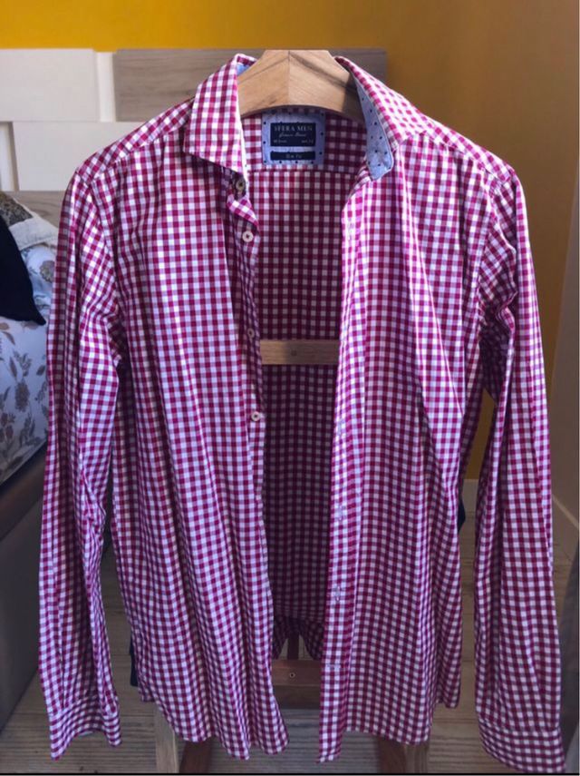 Lote de siete camisas de cuadros hombre