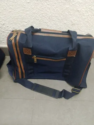 Conjunto de maletas de viaje Venca azul y marrón