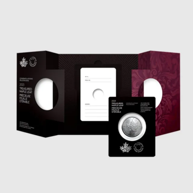 Moneda Plata 1 Oz 9999 Maple Leaf 2023 Felicidades