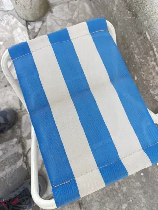 2 Sillas Plegables Rayas Azul y Blanco