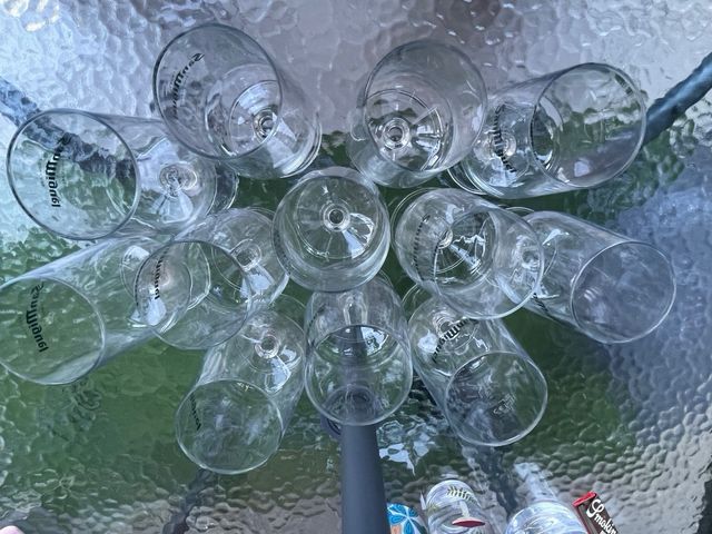 12 copas San Miguel vidrio original coleccionista