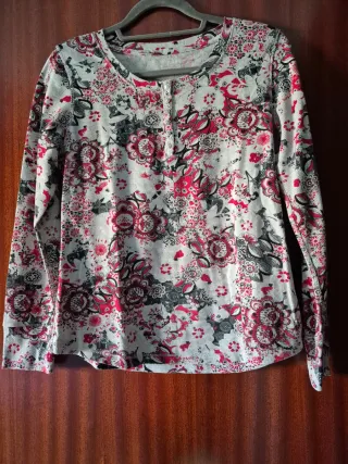 Camiseta señora manga larga estampada