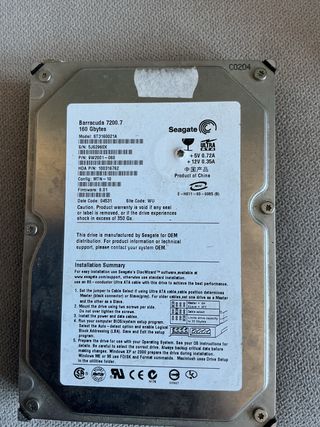 Disco Duro Seagate Barracuda 160 GB IDE