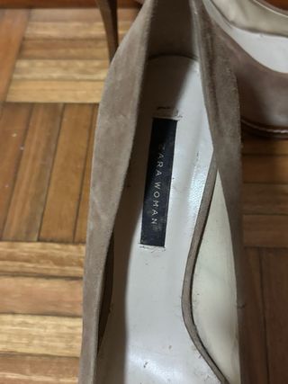 Zapatos tacón 11cm plataforma beige