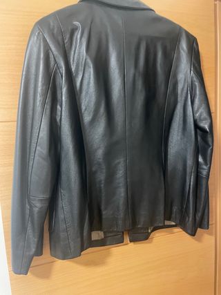 Chaqueta Piel Vintage Mujer Negra