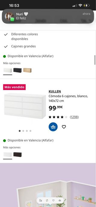Cassettiera KULLEN con cassetti 6 bianchi