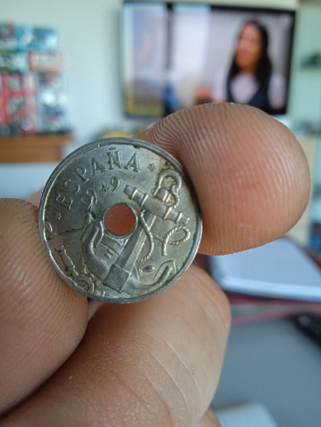 Moneda 50 cts España 1949 *51 flechas invertidas