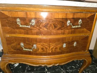 Conjunto 2 Mesitas Noche Madera y Mármol