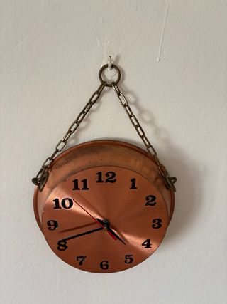 Orologio da parete in rame vintage con catena