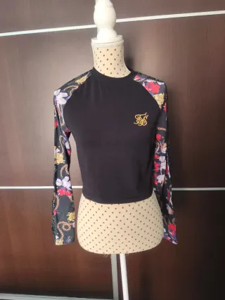 Top SikSilk Mujer XS Negro Multicolor