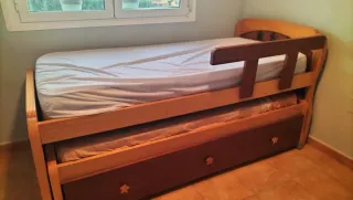 Letto estraibile in pino massiccio