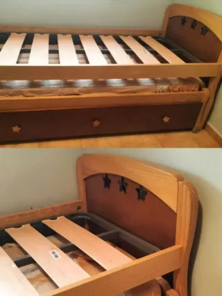 Letto estraibile in pino massiccio