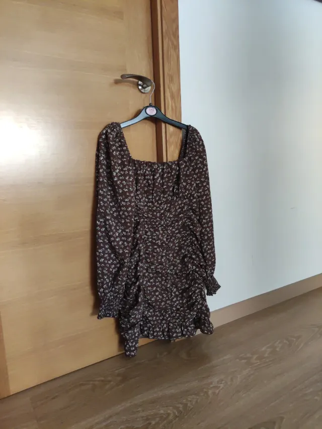 Vestido estampado floral marrón talla S