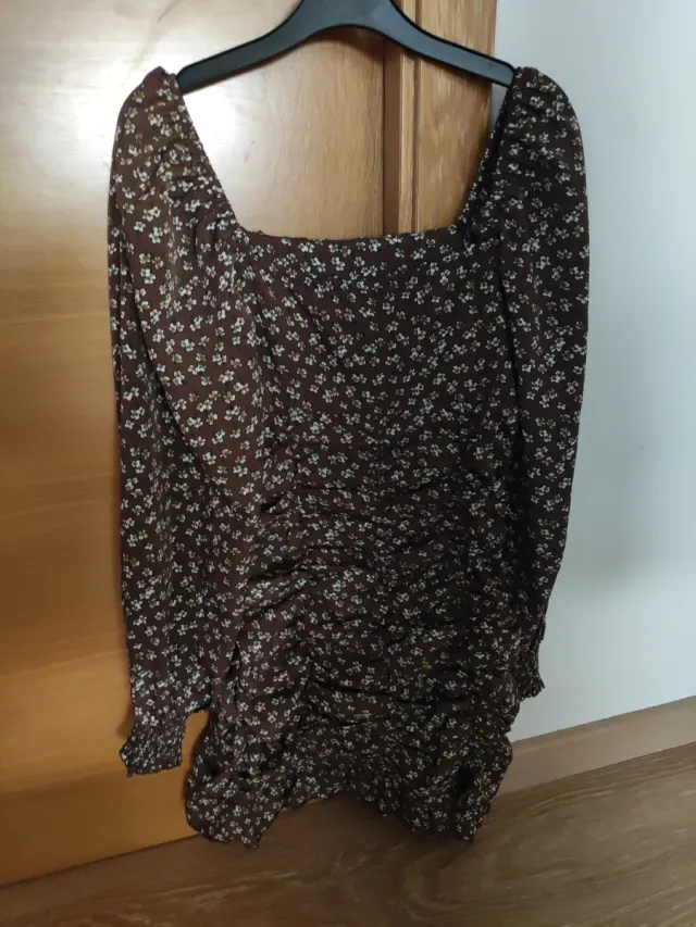 Vestido estampado floral marrón talla S