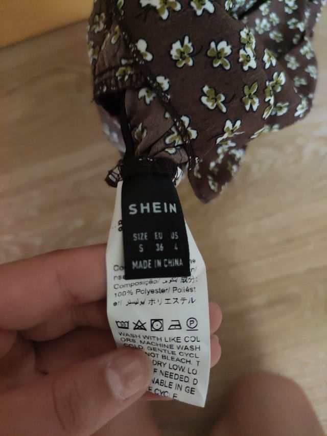 Vestido estampado floral marrón talla S