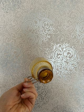 Set di 6 tazze vintage in vetro ambrato anni 50