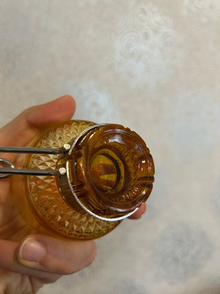 Set di 6 tazze vintage in vetro ambrato anni 50