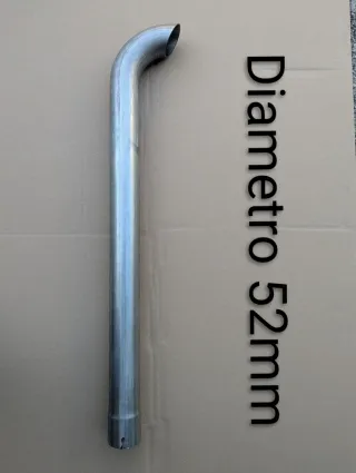 Tubo escape curvado 75cm diametro 52mm