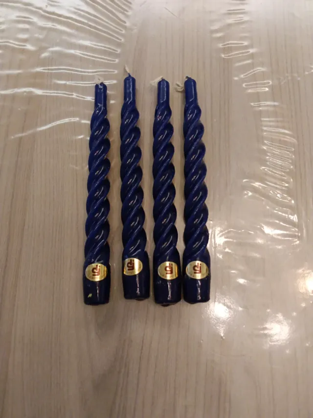 Set 4 Candele Blu Intrecciate